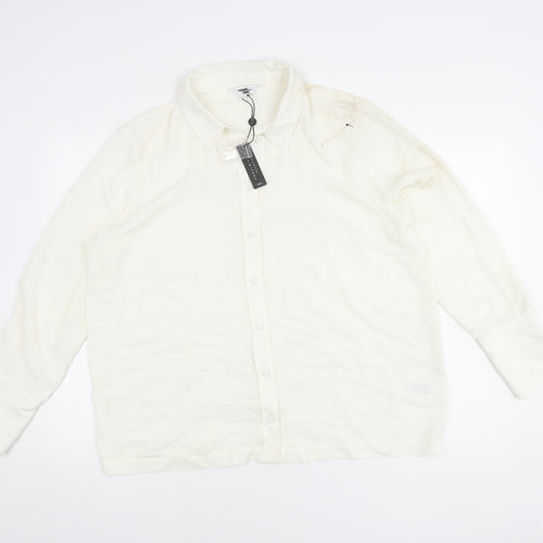 Next Women's White Button-Up Shirt, Size 18
