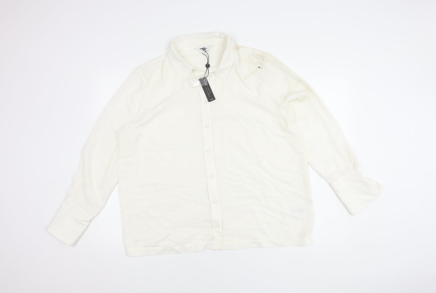 Next Women's White Button-Up Shirt, Size 18