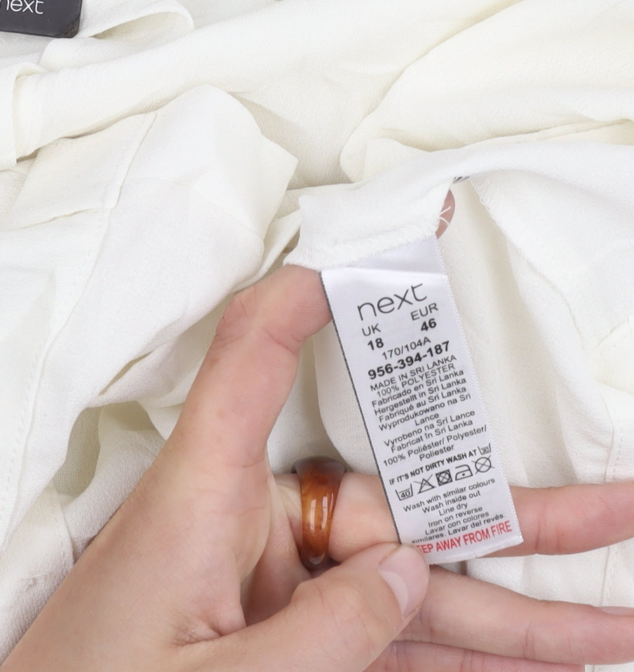 Next Women's White Button-Up Shirt, Size 18