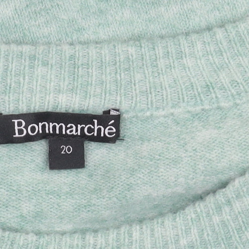 Bonmarché Women's Green Pullover, Size 20, Beaded Accents