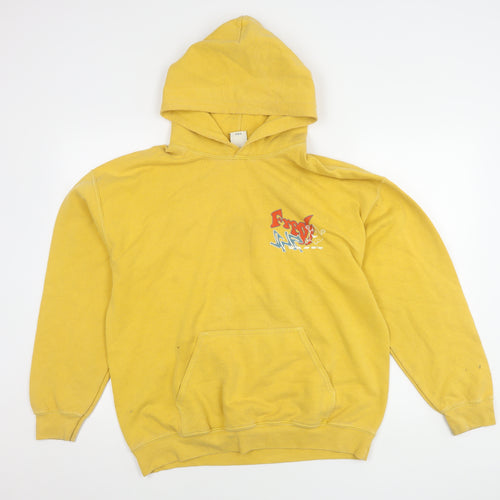 Urban Outfitters Men's Yellow Graphic Print Hoodie S