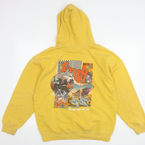 Urban Outfitters Men's Yellow Graphic Print Hoodie S