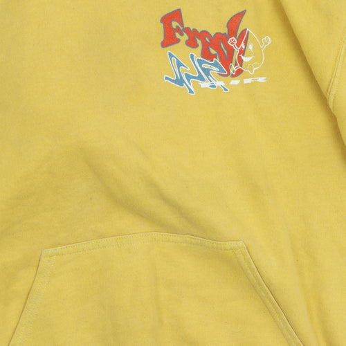 Urban Outfitters Men's Yellow Graphic Print Hoodie S