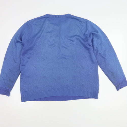 Akal Collection Blue Argyle Women's Pullover Jumper L