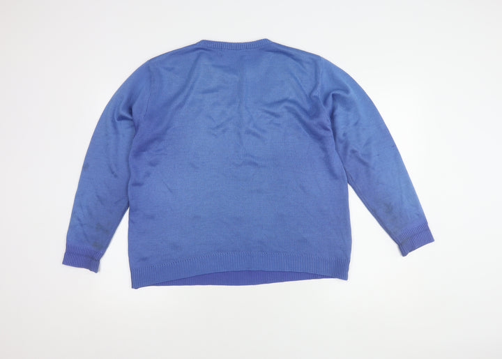 Akal Collection Blue Argyle Women's Pullover Jumper L