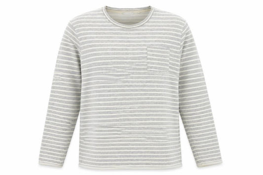 Front view of Next Women's Grey Striped Cotton Jumper, L