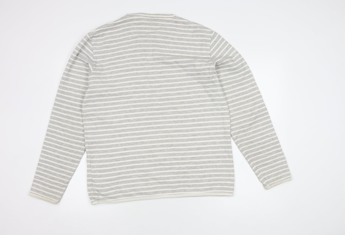 Next Women's Grey Striped Cotton Jumper, L