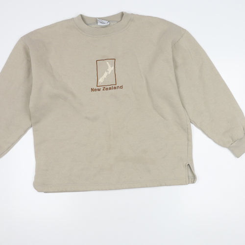 Leisure Line Beige Pullover Sweatshirt, Unisex Large