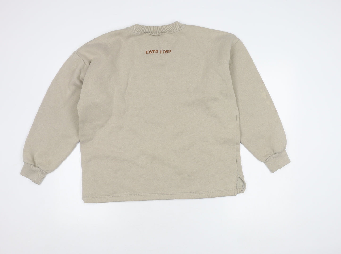 Leisure Line Beige Pullover Sweatshirt, Unisex Large