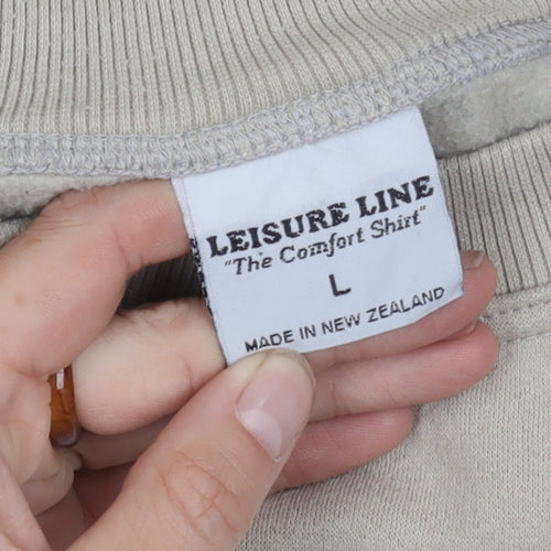 Leisure Line Beige Pullover Sweatshirt, Unisex Large