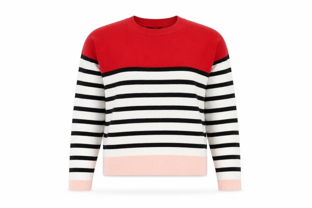 Front view of New Look Women's Multicoloured Striped Jumper, size S