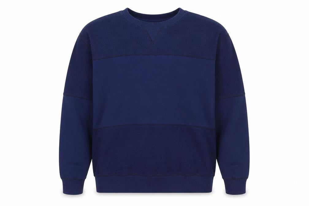 Front view of RDHC Men's Blue XL Crew Neck jumper