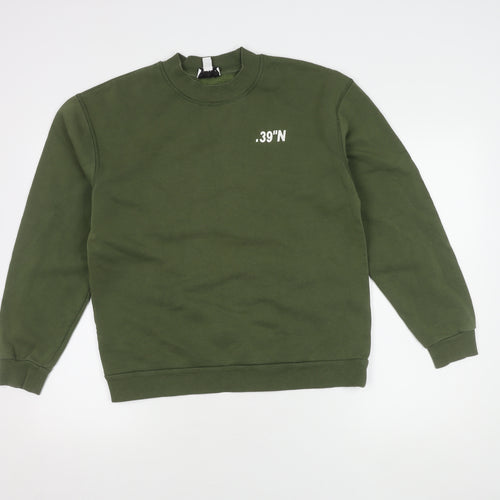 Topshop Unisex Green Pullover Sweatshirt S