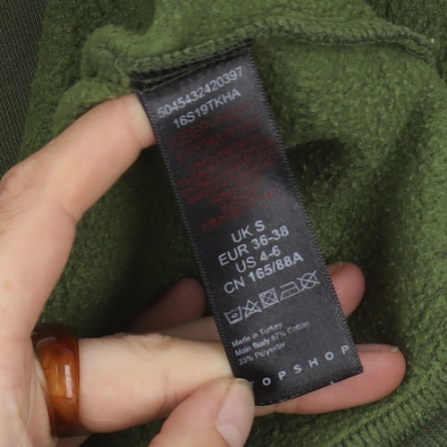Topshop Unisex Green Pullover Sweatshirt S