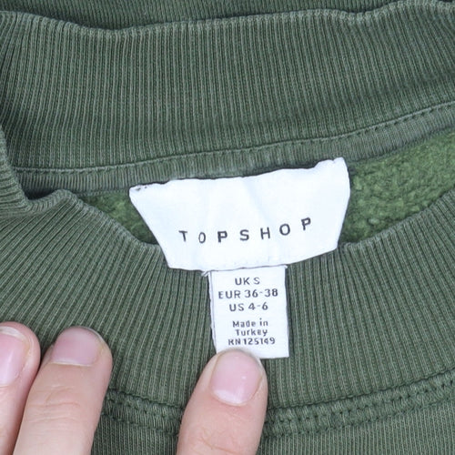 Topshop Unisex Green Pullover Sweatshirt S
