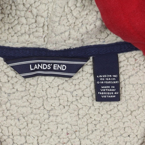 Lands' End Boys Red Hooded Jacket 12-14 Years