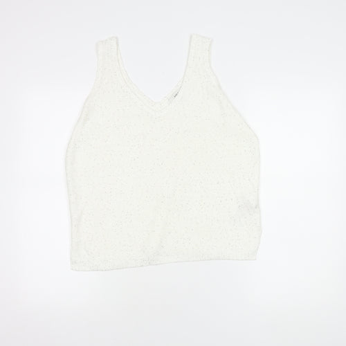 Marks and Spencer White Sequin Women's Tank - Size M