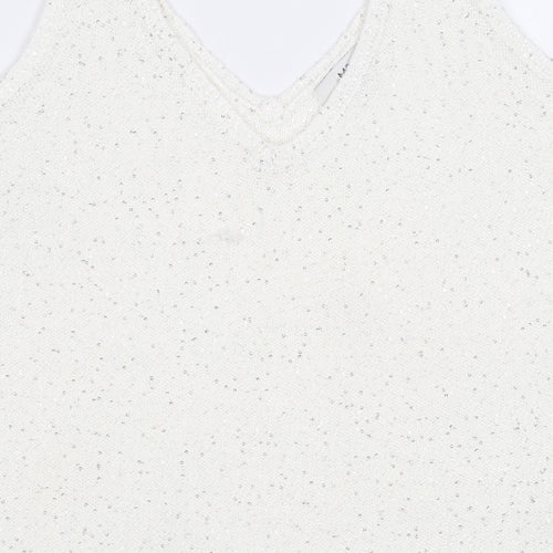 Marks and Spencer White Sequin Women's Tank - Size M