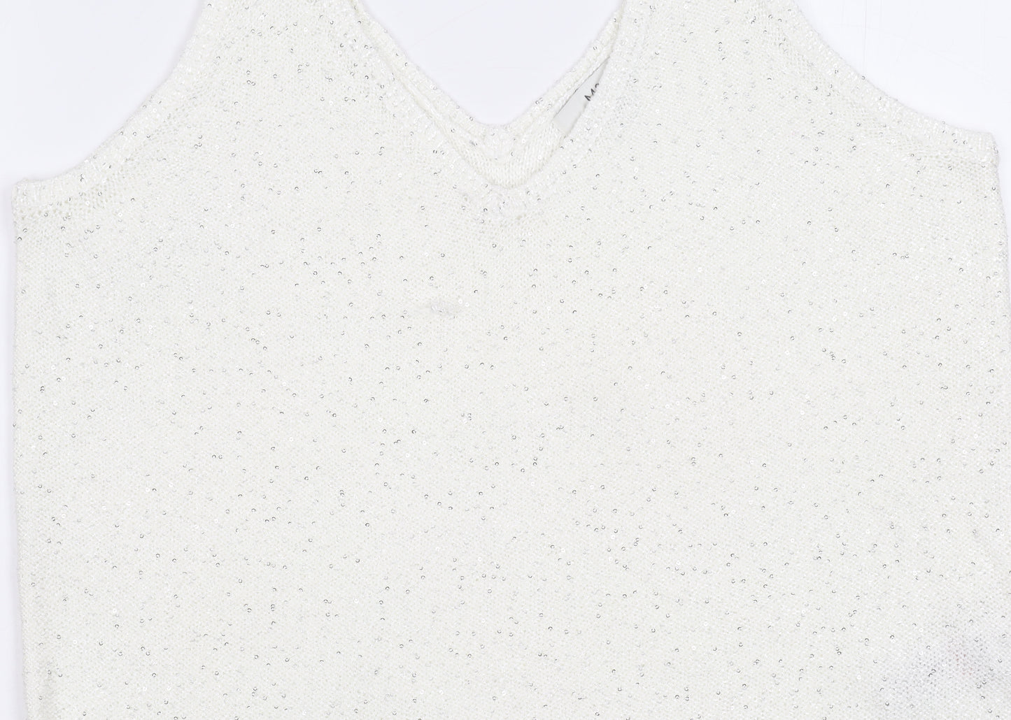 Marks and Spencer White Sequin Women's Tank - Size M