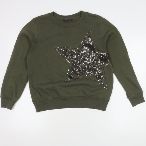 Marks and Spencer Women's Green Sequin Pullover, Size 10