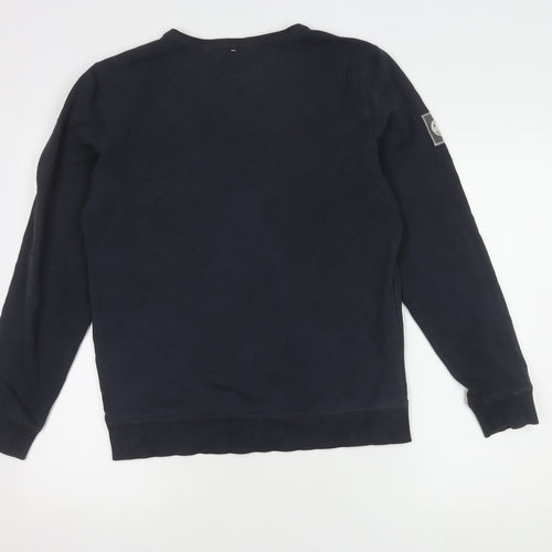 Pretty Green Men's Blue Pullover Sweatshirt S Logo Button
