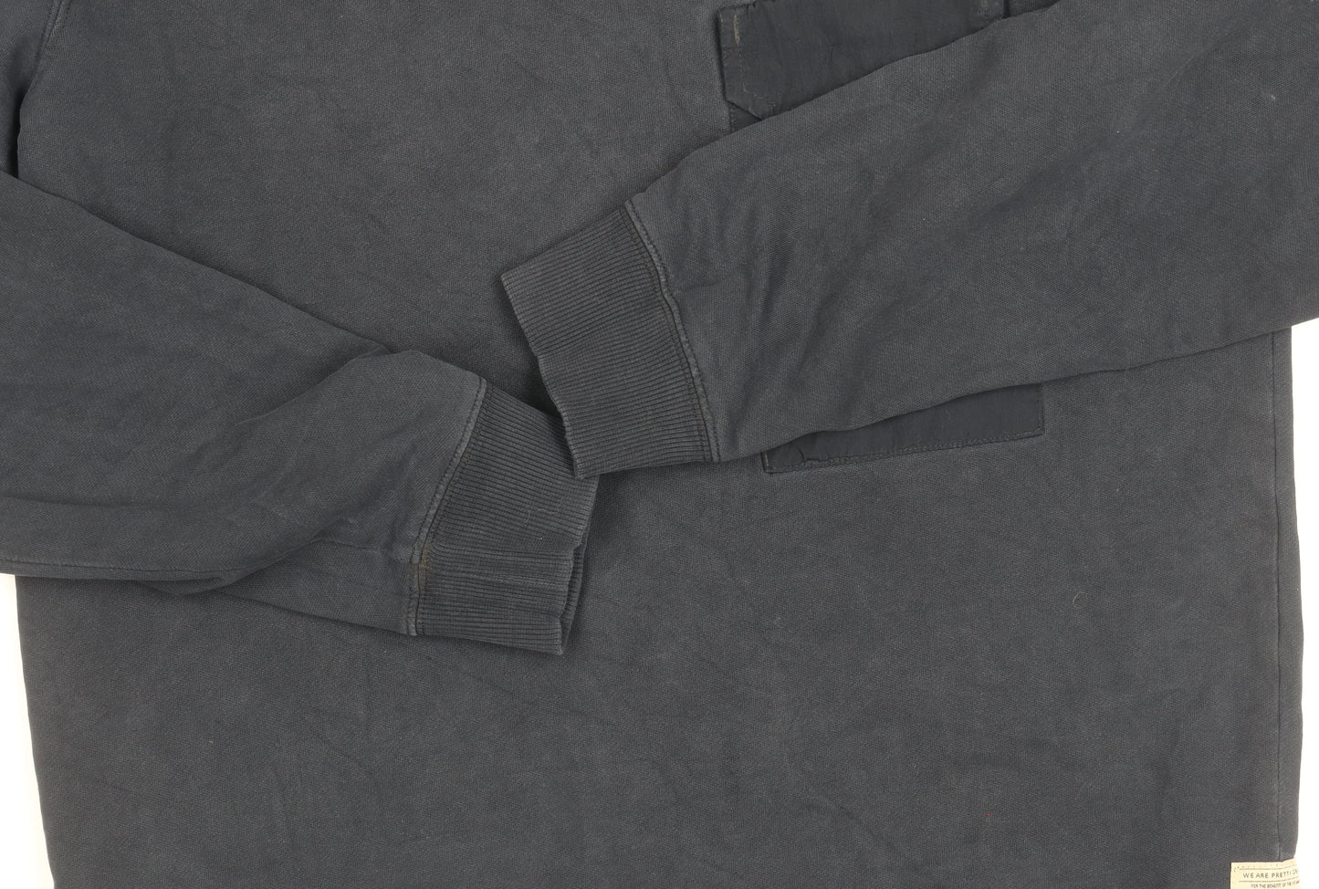 Pretty Green Men's Blue Pullover Sweatshirt S Logo Button