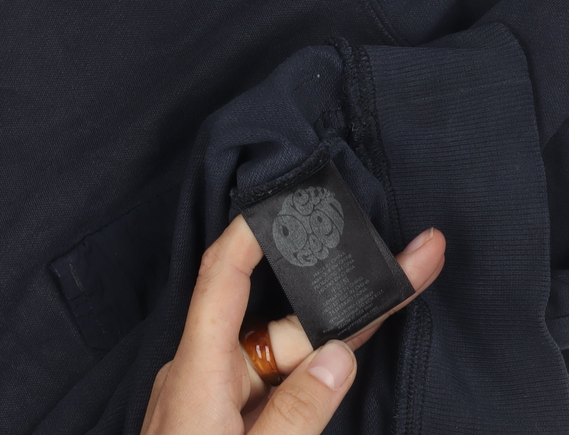 Pretty Green Men's Blue Pullover Sweatshirt S Logo Button