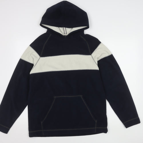 Next Boys Blue Fleece Colourblock Hoodie, 15 Years