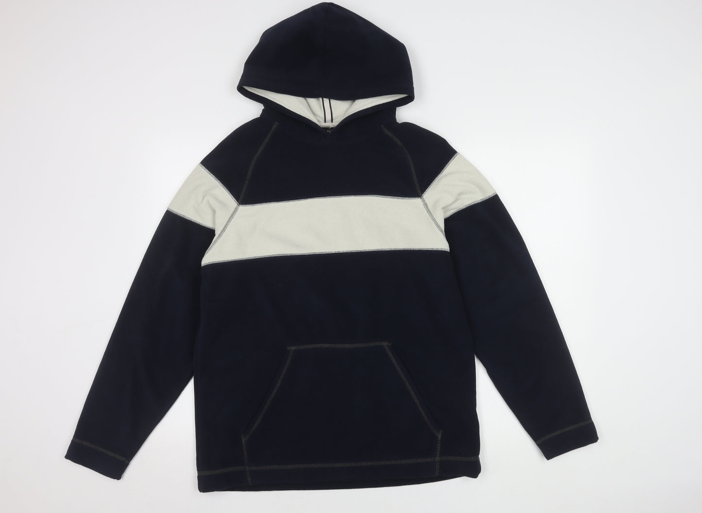 Next Boys Blue Fleece Colourblock Hoodie, 15 Years