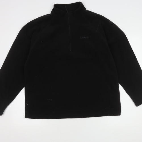 Mountainlife Men's Black Fleece Pullover Sweatshirt, L, 1/2 Zip
