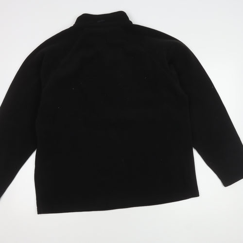 Mountainlife Men's Black Fleece Pullover Sweatshirt, L, 1/2 Zip