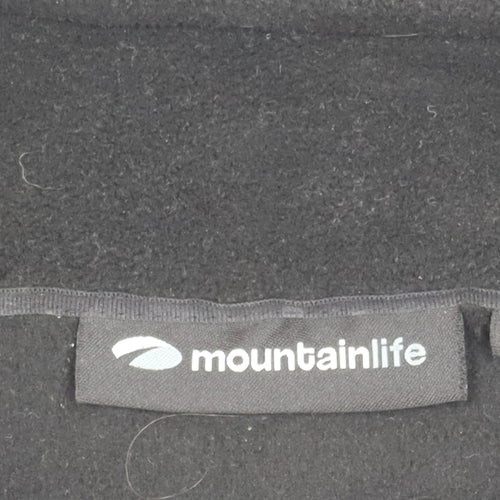 Mountainlife Men's Black Fleece Pullover Sweatshirt, L, 1/2 Zip