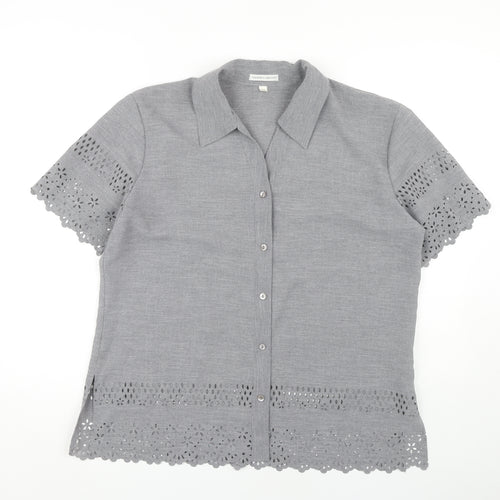 Separates Collection Women's Grey Button-Up Shirt