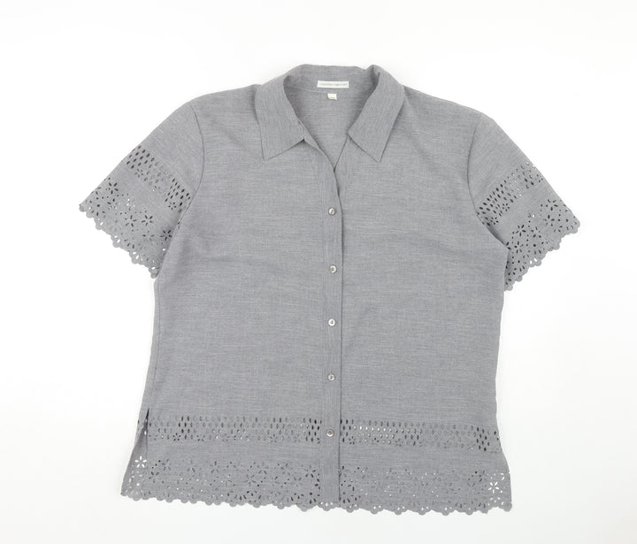 Separates Collection Women's Grey Button-Up Shirt
