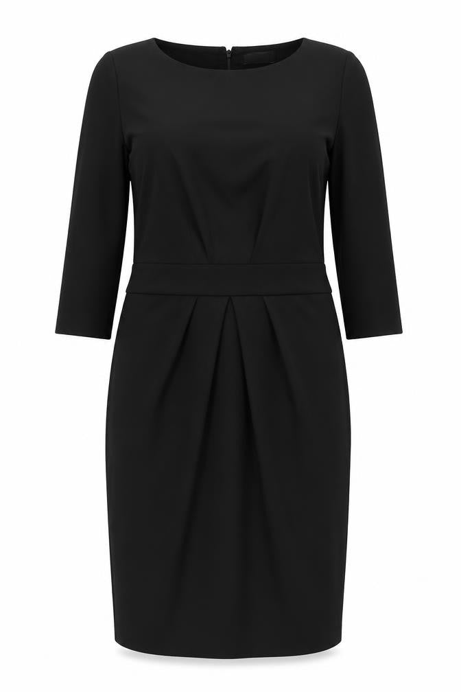 Front view of Artigiano Women Black Sheath Dress, size 16