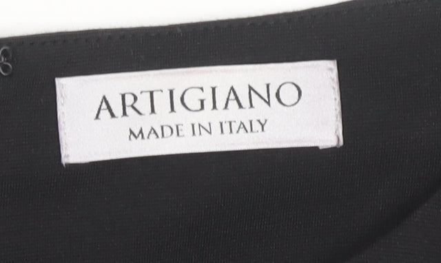 Artigiano Women Black Sheath Dress Size 16