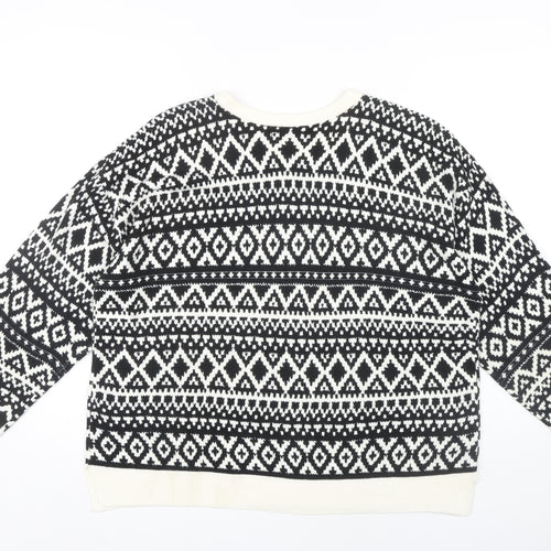 Marks and Spencer Women's Black Geometric Pullover Jumper Size 20