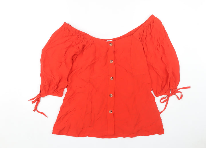 Next Women's Red Off Shoulder Blouse Size 14