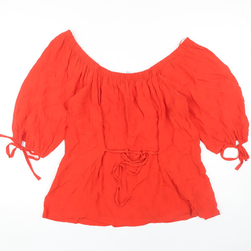 Next Women's Red Off Shoulder Blouse Size 14
