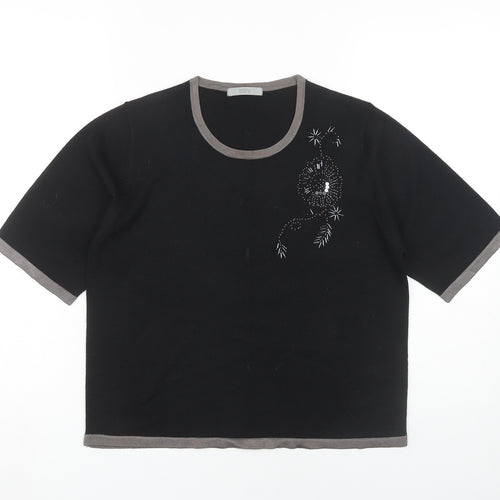Marks and Spencer Women's Black Ringer T-Shirt Size 16