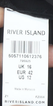 River Island Women's Black High Neck Dress Size 16