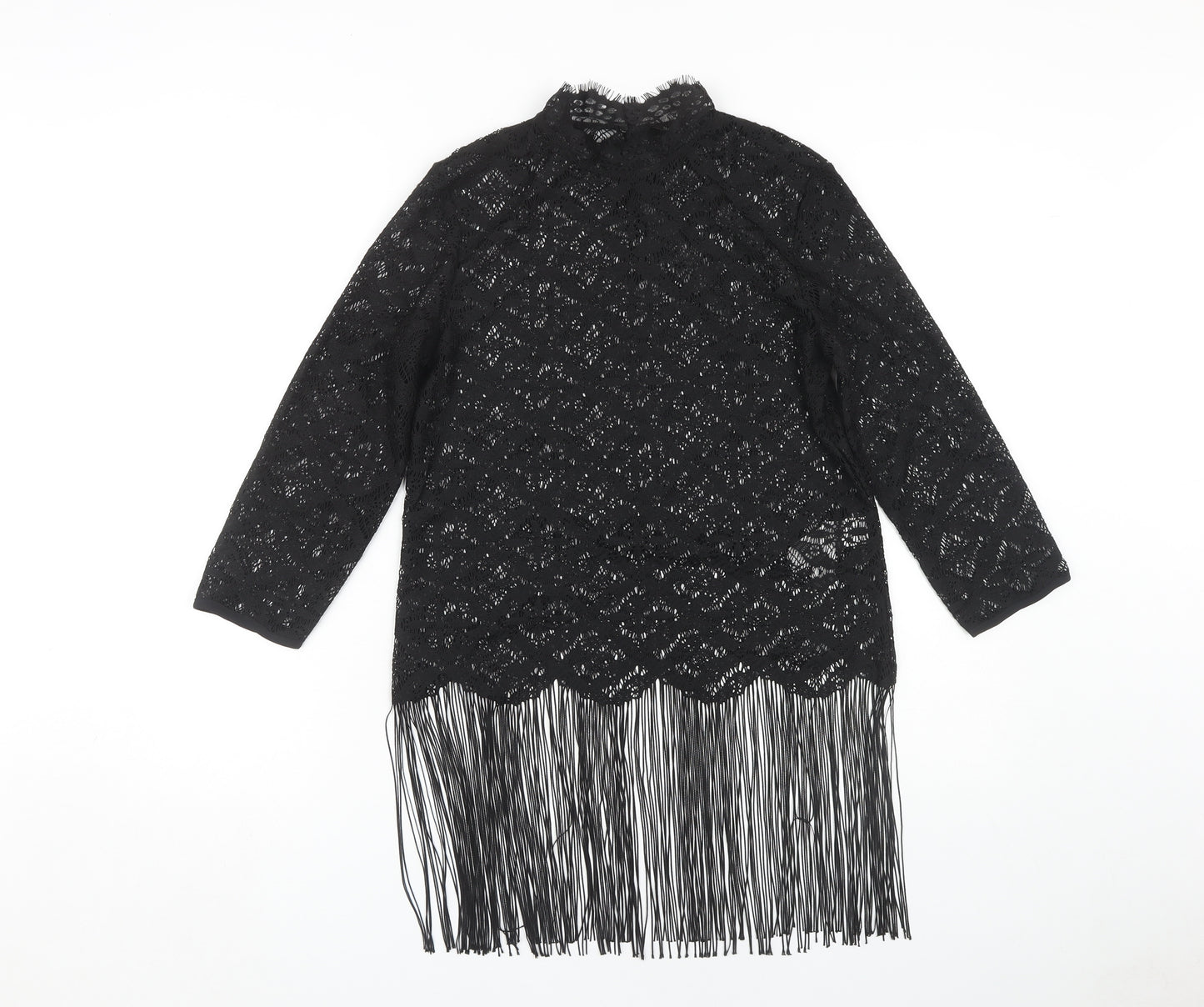 Zara Basic Women's Black Lace Tunic Blouse XS