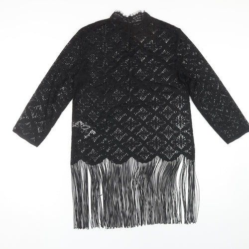 Zara Basic Women's Black Lace Tunic Blouse XS