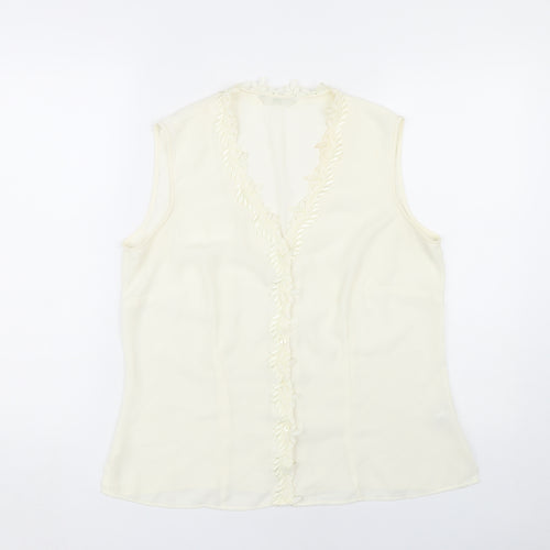 Marks and Spencer Women's Ivory Sleeveless V-Neck Top