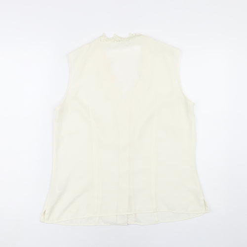 Marks and Spencer Women's Ivory Sleeveless V-Neck Top