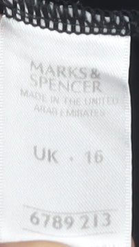 Marks and Spencer Women's Black V-Neck T-Shirt Size 16