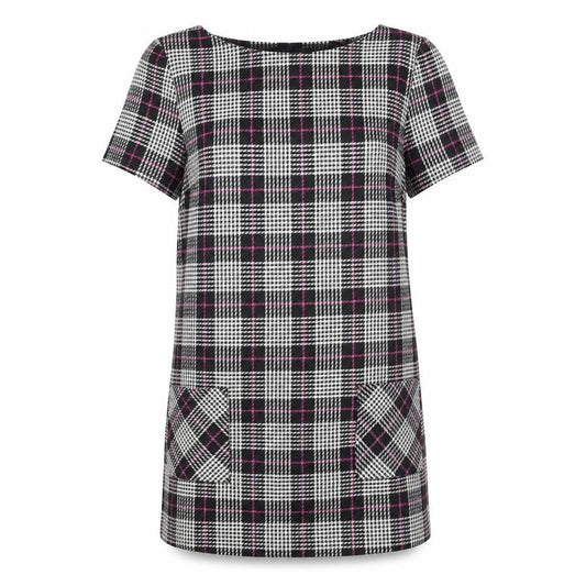 Front view of Dorothy Perkins Women Check Shift Dress, size 12