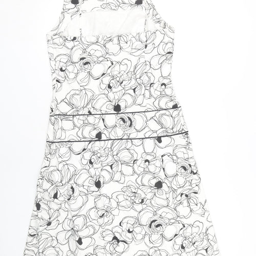 Zara Basic Women's Multicoloured Floral A-Line Dress L