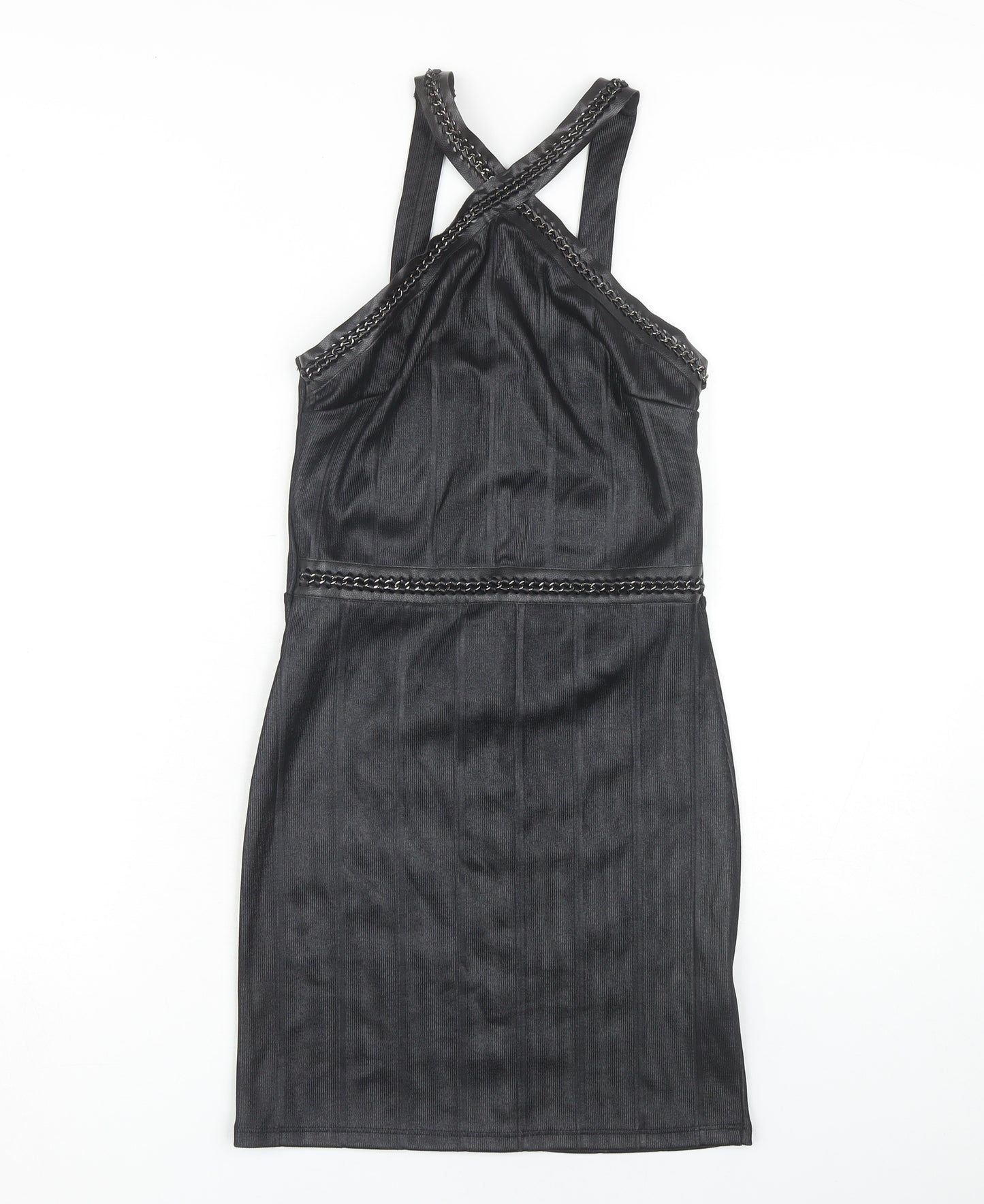 Topshop Women Black Size 6 Sleeveless Dress