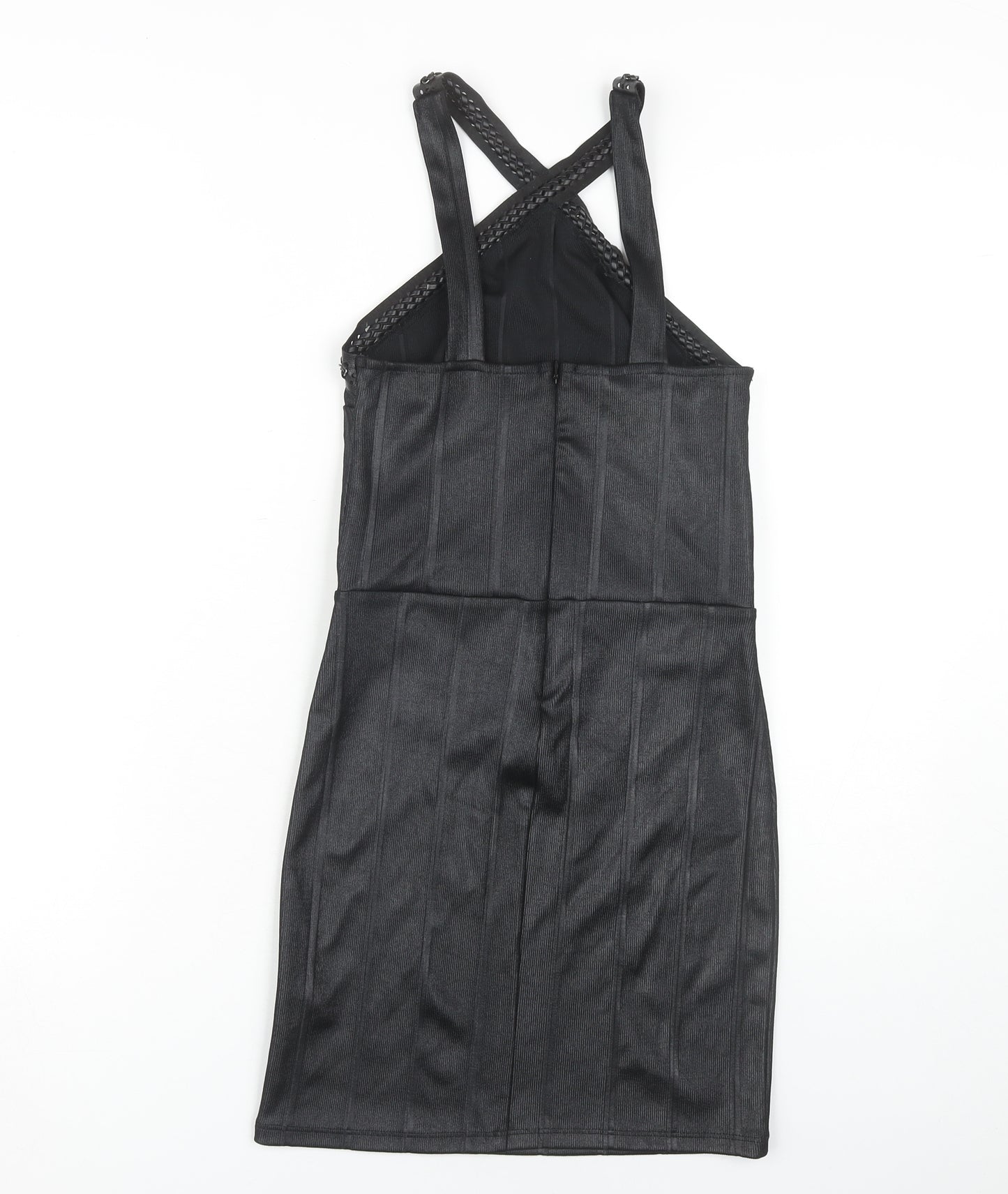Topshop Women Black Size 6 Sleeveless Dress